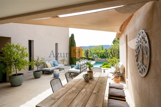 Unique architectural villa with agricultural views and within walking distance of Grimaud