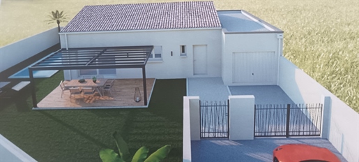 Verkoopt nieuwe villa op een niveau 3 slaapkamers garage omheind terrein Lespignan