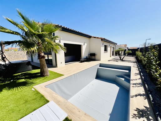 Vente villa plain-pied 5 pièces 125m2 avec piscine garage 460m2 de terrain