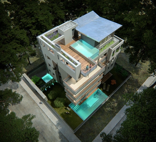Duplex de luxe en construction à vendre à Kato Glyfada, avec utilisation exclusive de la piscine de