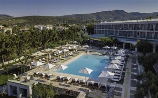Beautiful four-star beachfront hotel is located in the best location of Greece, Guests can choose to