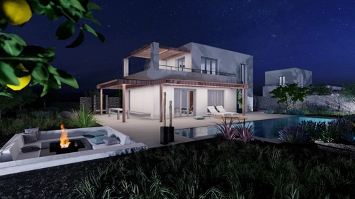 Villa de luxe sur la Côte d'Or de Paros avec piscine près de la plage.