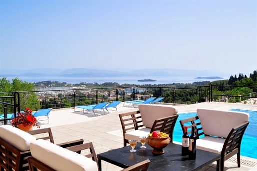 Impressive 6 bedroom villa for sale, with stunning sea views, in Gouvia, central Corfu