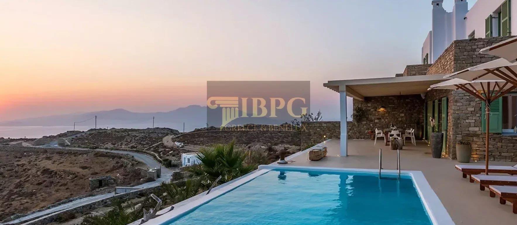Amazing villa for sale in Mykonos island. Panoramic sea view.
