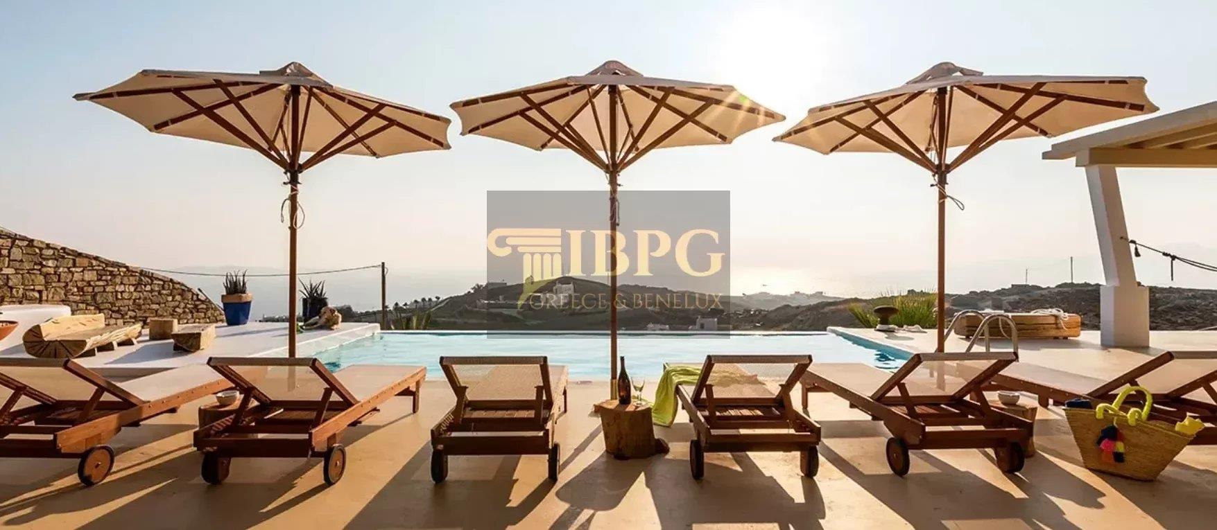 Amazing villa for sale in Mykonos island. Panoramic sea view.