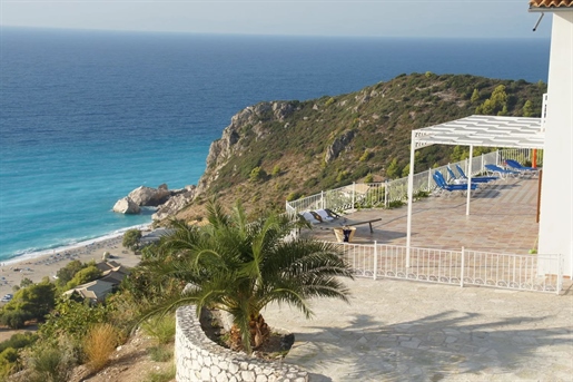 "Lefkada Island: Two stunning villas with pool and panoramic view of Kathisma Beach, including garag