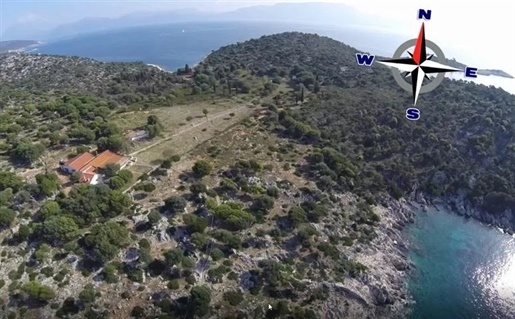 Seaside plot for sale in Ionian sea, +/- 512.000sq.m, with a unique villa on it