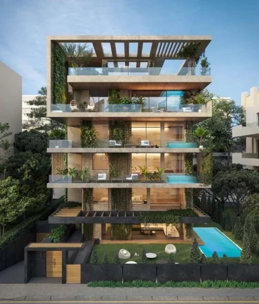 Luxury garden duplex with swimming pool for sale in Glyfada.