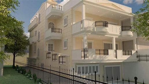Three-Storey building in Drosia, Attica. Plot: 380 m2. 3 apartments 140 m2 each. Basement: The licen