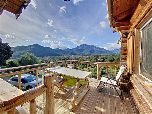 Log cabin with spectacular mountain view