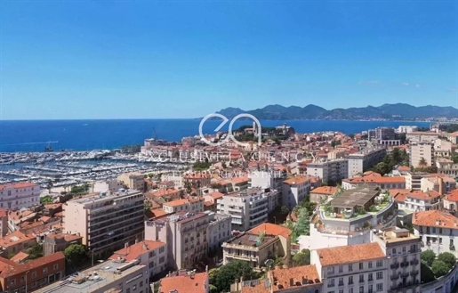 Cannes Centrum Daktuinvilla Met Panoramisch Zeezicht