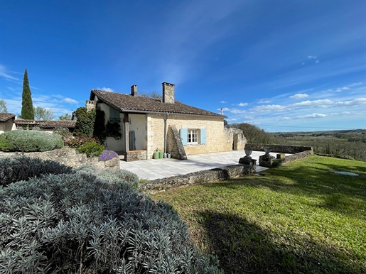This beautiful stone property is located in a quiet, elevated position with stunning views of the su