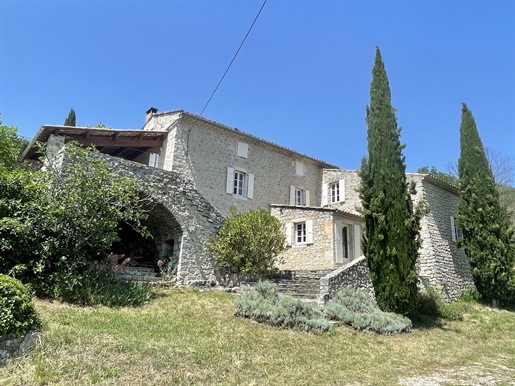 Magnificent stone farmhouse with gîte and swimming pool Near Saint Maurice d'Ibie