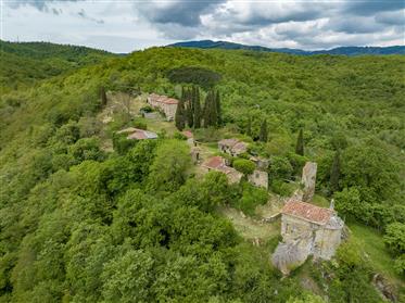 Historisches Dorf mit Kirche im Casentino