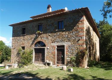 Estate with Chianti vineyards, olive groves, antique farmhouse and two outbuildings 