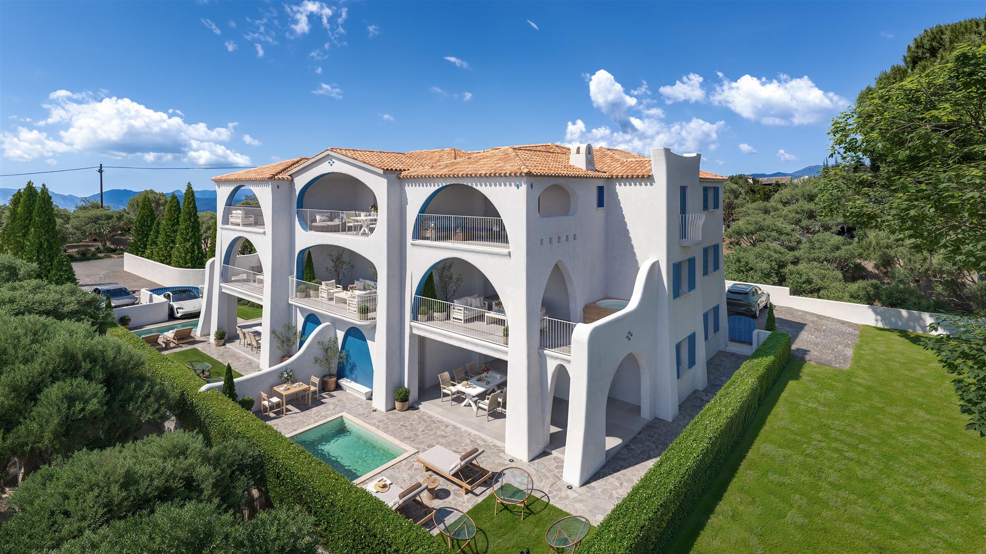 Nuovo appartamento con giardino e piscina privata