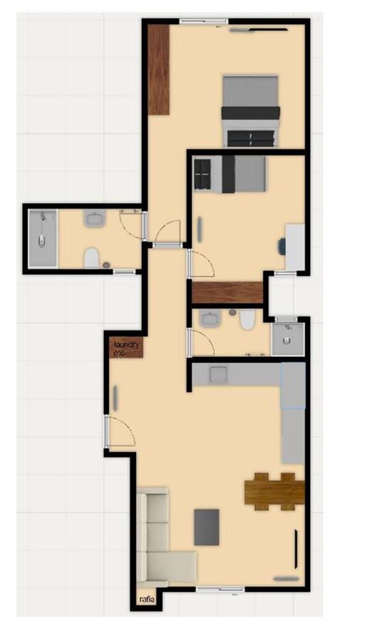 Volledig gerenoveerd appartement in Nikea met 2 slaapkamers en 2 badkamers