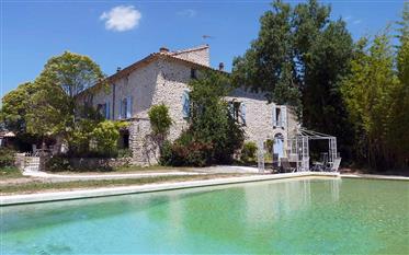 Close Anduze, mas in stone field 5144 m² with swimming pool 