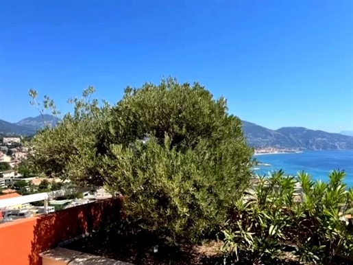 Cap Martin : Appartement avec terrasse panoramique et vue sur la mer, à deux pas des plages 2 440 00