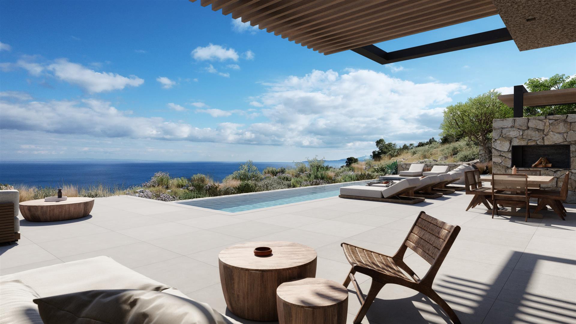 Vilă nouă magnifică cu 4 dormitoare, cu vedere uimitoare la Marea Ionică de pe insula Zakynthos Gre