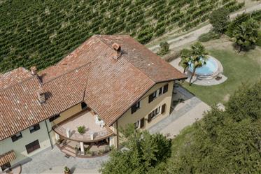 Casa de terraço brilhante de 5,5 quartos com piscina em Manga, Piemonte (It)