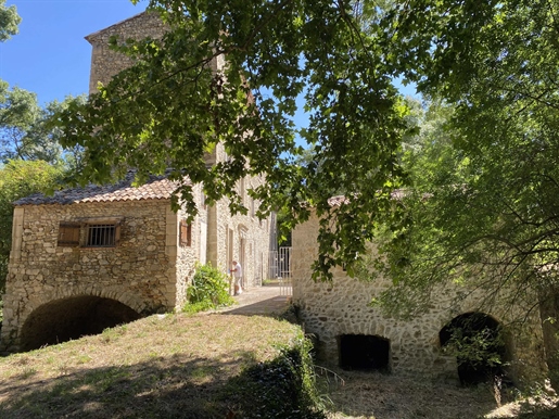 Authentique mill dating from 14th century, partly restored, with original features, on 10 acres of l