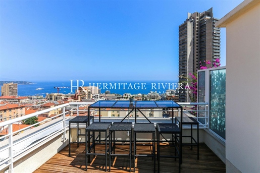 Penthouse-Duplex rénové avec vue sur Monaco