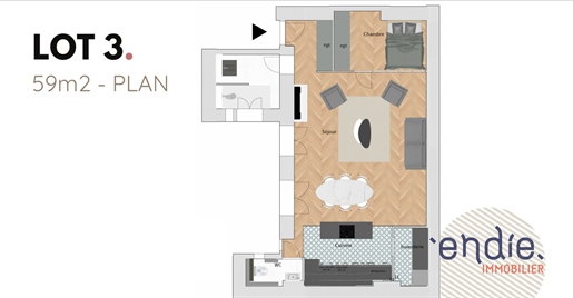 Opportunité rare appartement 59 m2 à rénover Lyon 2
