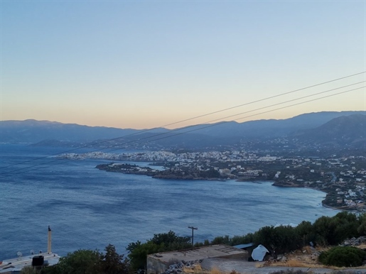 Terrain panoramique vue mer avec construction. Licence, Agios Nikolaos