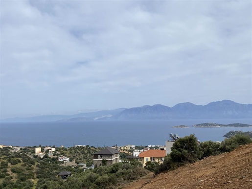 Terrain avec vue sur la mer avec permis de construire, Agios Nikolaos, Crète
