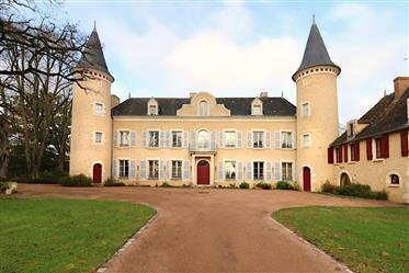 Imaculat secolul al 18-lea twin-turnulete château stabilite în 10 hectare de parc