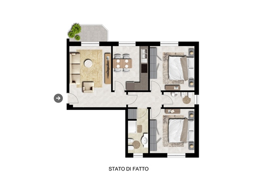 Sale Apartment 100 m² - 2 rooms - Camerano