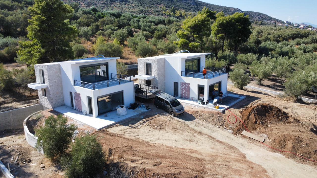 Nově postavená vila v Lefkakii, Nafplio