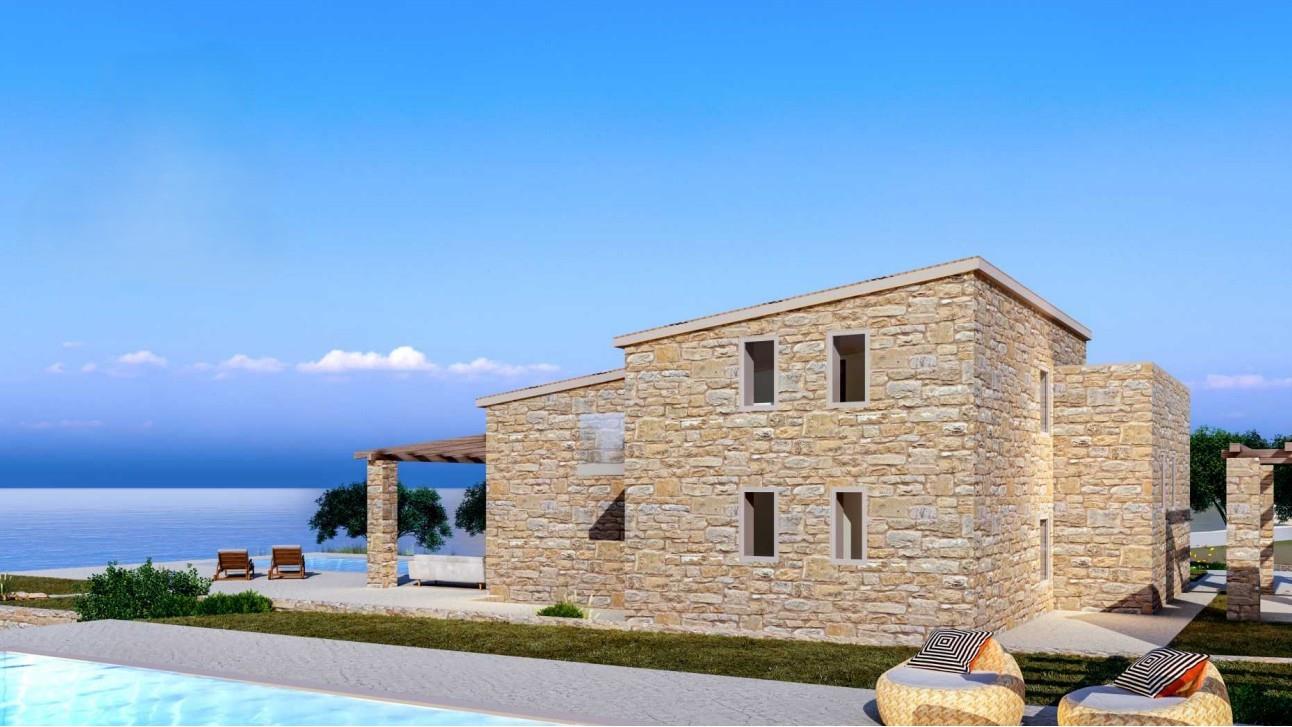 Een luxe villa in Kissamos, tegenover het strand