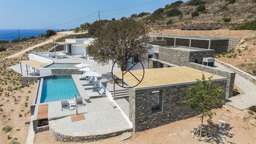 Villa autosuffisante avec vue sur mer Égée et île de Ios