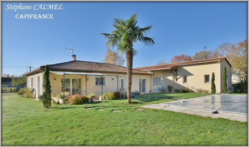 Dpt Dordogne (24), for sale La Force - Quiet - single storey house 150 m² - 4 bedrooms - Swimming po