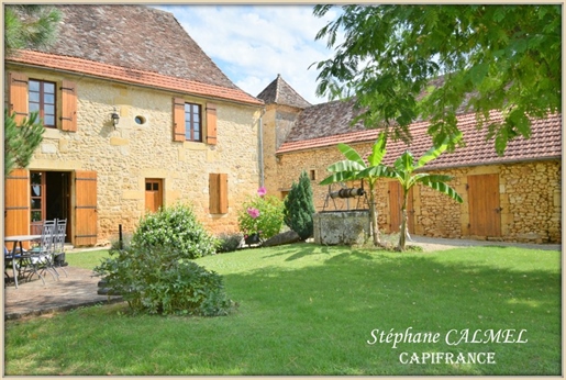 Dpt Dordogne (24), for sale near Lalinde - Stone farmhouse of 319 m² - 2 gîtes - 5 hectares of land