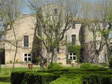 Chateau De Village Tous Commerces Avec 8 000 M2 De Jardin  situé à 12 km d’Uzès, 18 km de Nimes.