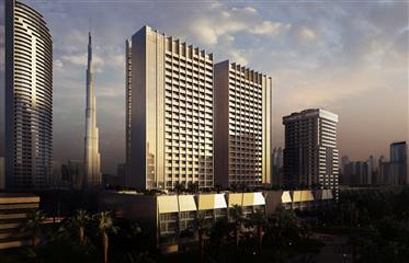Fullt möblerad studio med utsikt över Burj Khalifa
